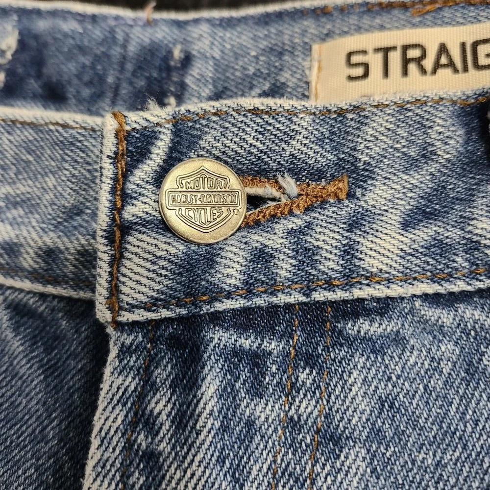 Harley-Davidson Levi's 505 Straight Jeans 31x26 Vintage 90s‎ Mens Womens Crop